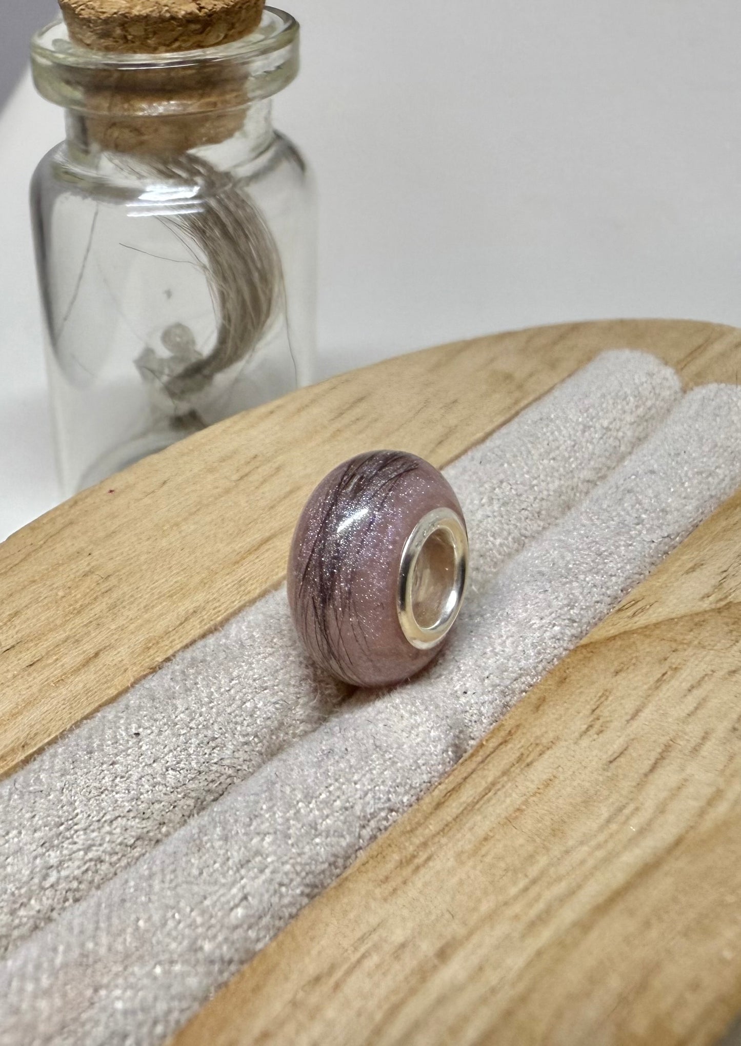 Sterling Silver 925 memorial Hair Charm Bead