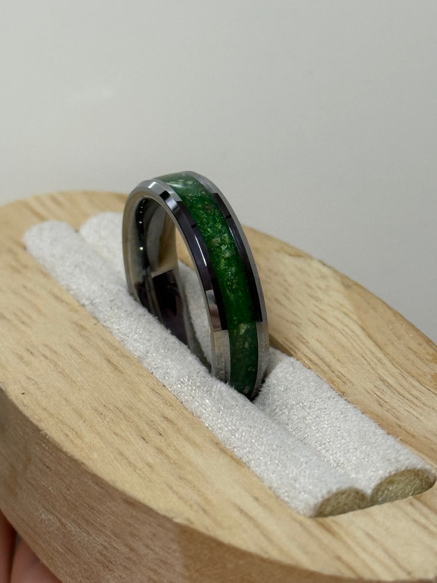 6mm wide Cremation Inlay Tungsten Carbide Ring