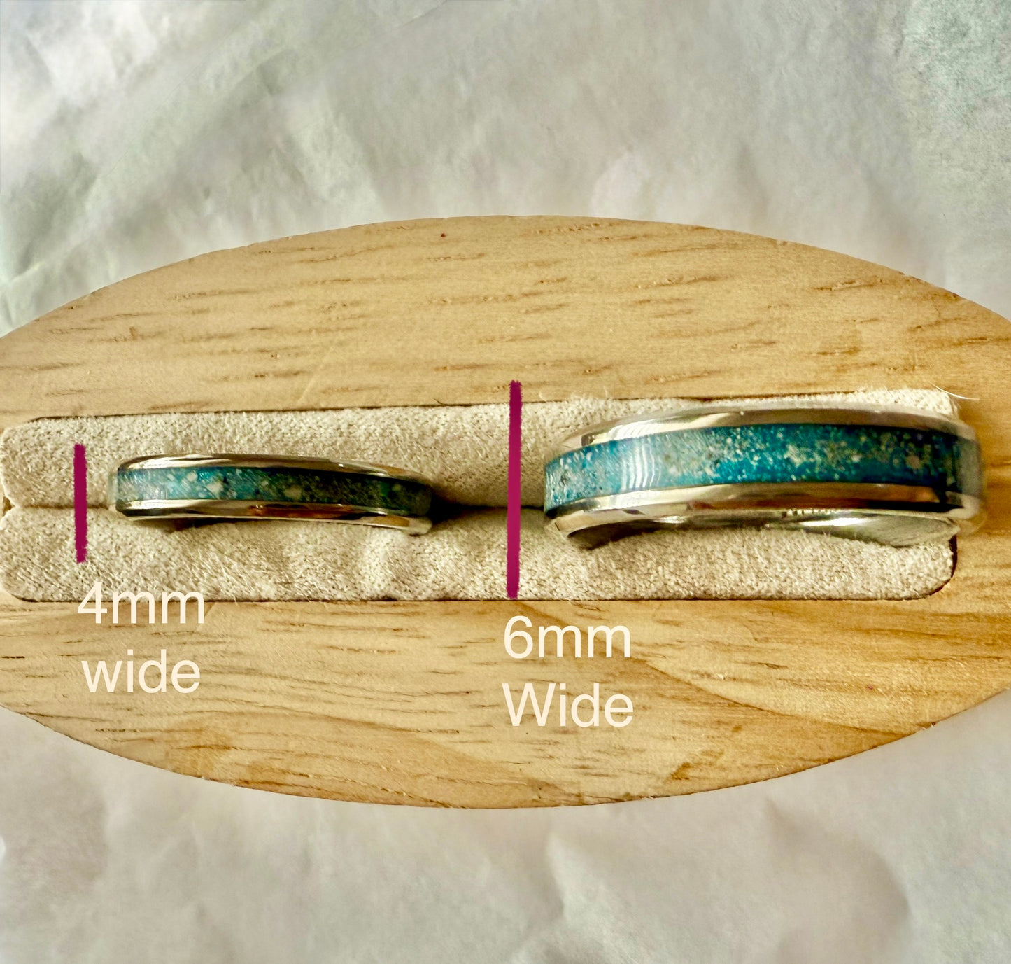 4mm Cremation Inlay Titanium Ring