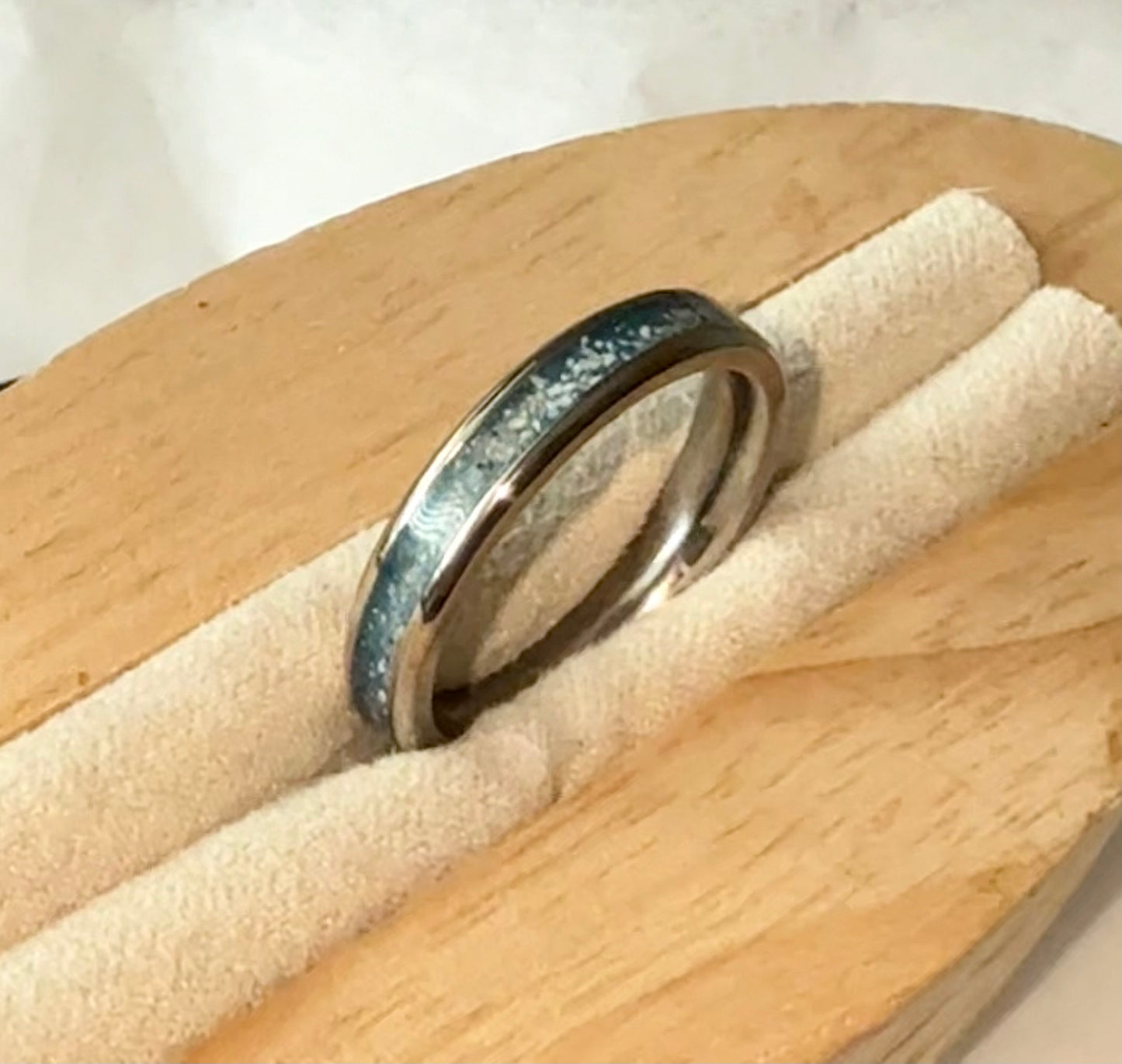 4mm Cremation Inlay Titanium Ring