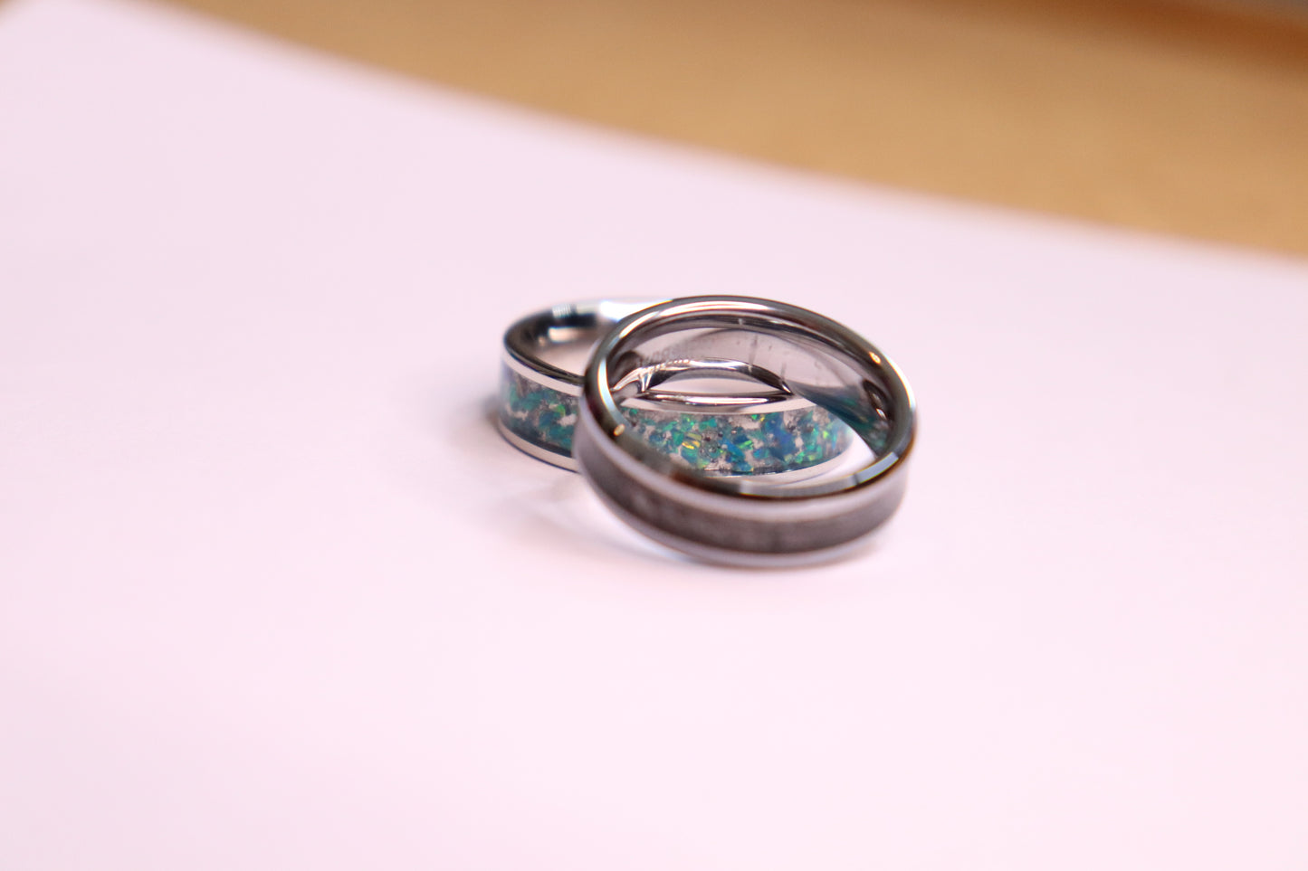 Opal Cremation Inlay Tungsten Carbide Ring 6mm Ring