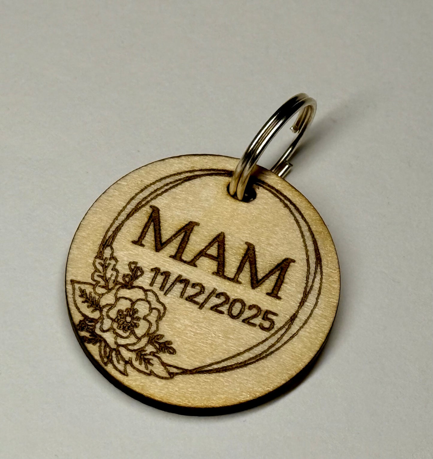 Personalised small round Keyring