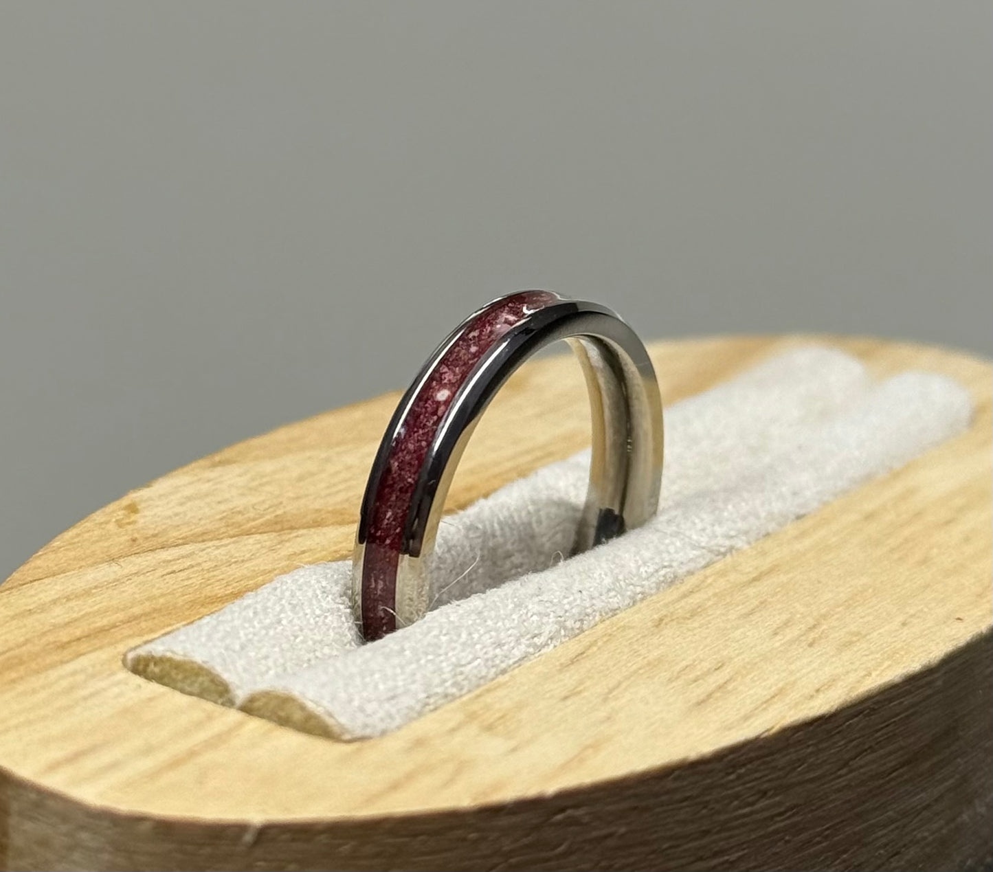 4mm Cremation Inlay Titanium Ring
