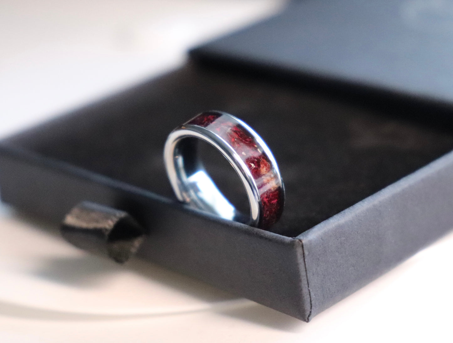 6mm Wide Cremation Inlay Stainless Steel ring