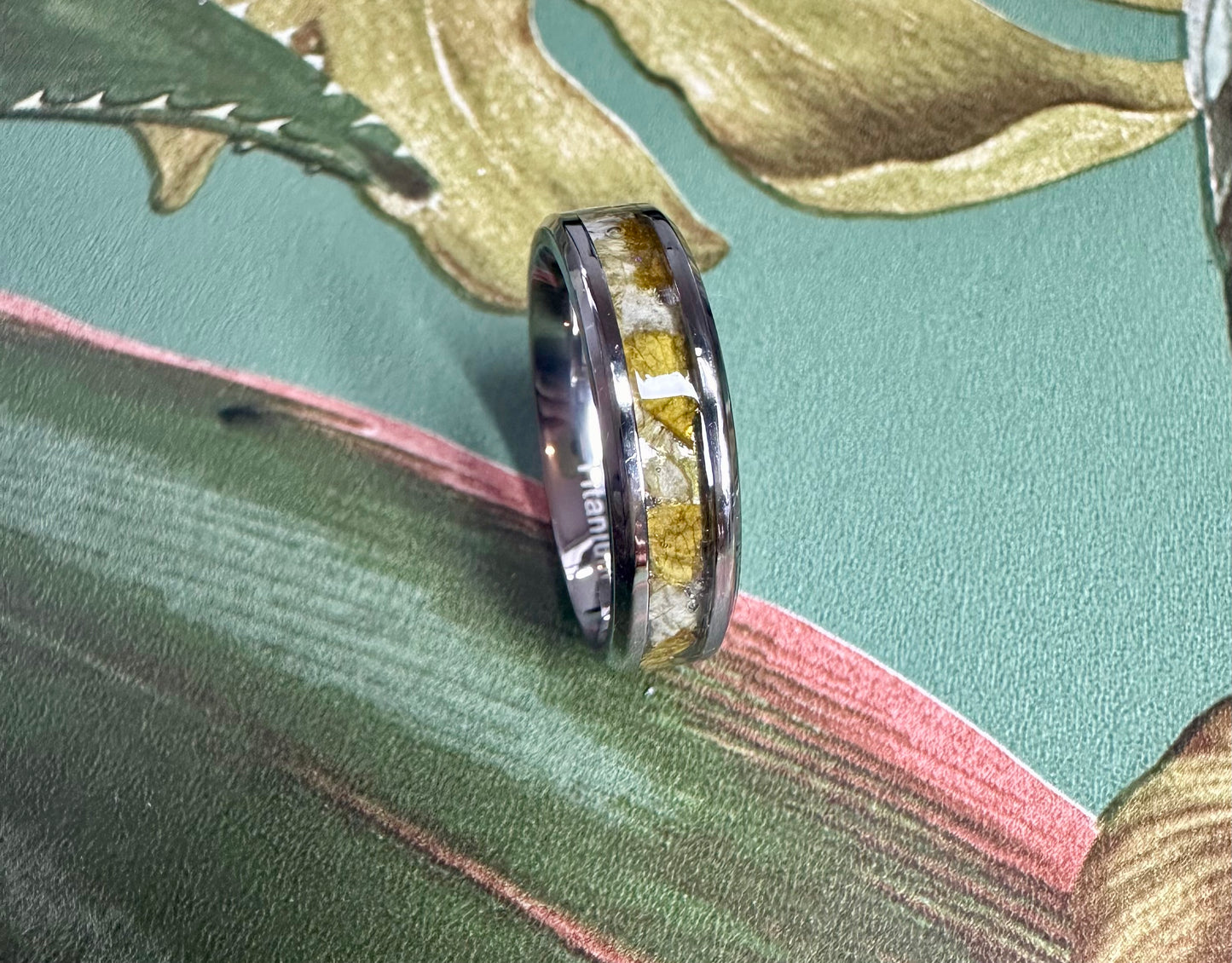 Preserved Flower Inlay Ring
