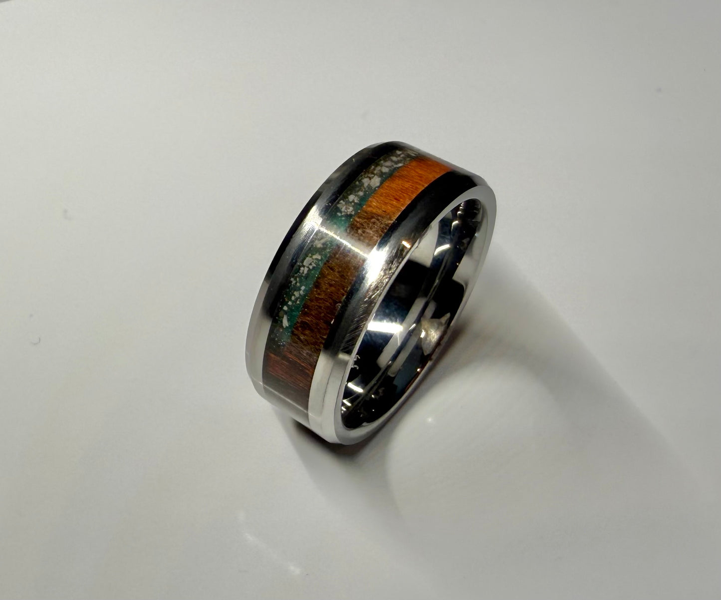Rosewood Tungsten Carbide Memorial Ring