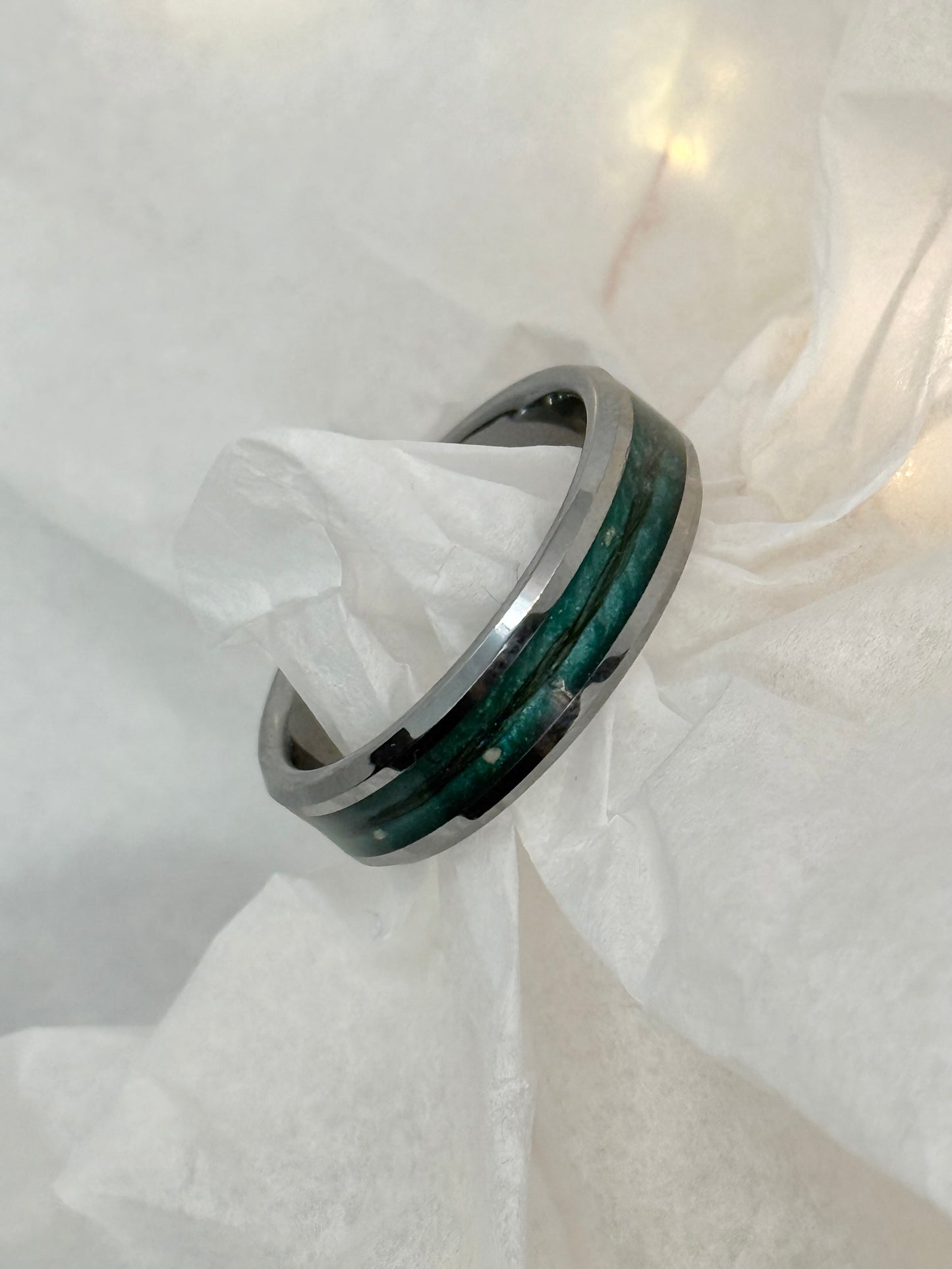 6mm wide Cremation Inlay Tungsten Carbide Ring