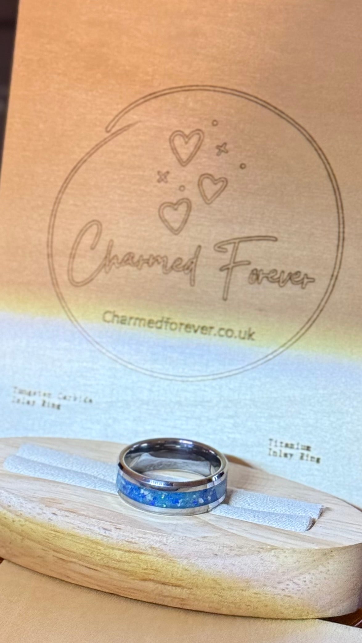 6mm wide Cremation Inlay Tungsten Carbide Ring