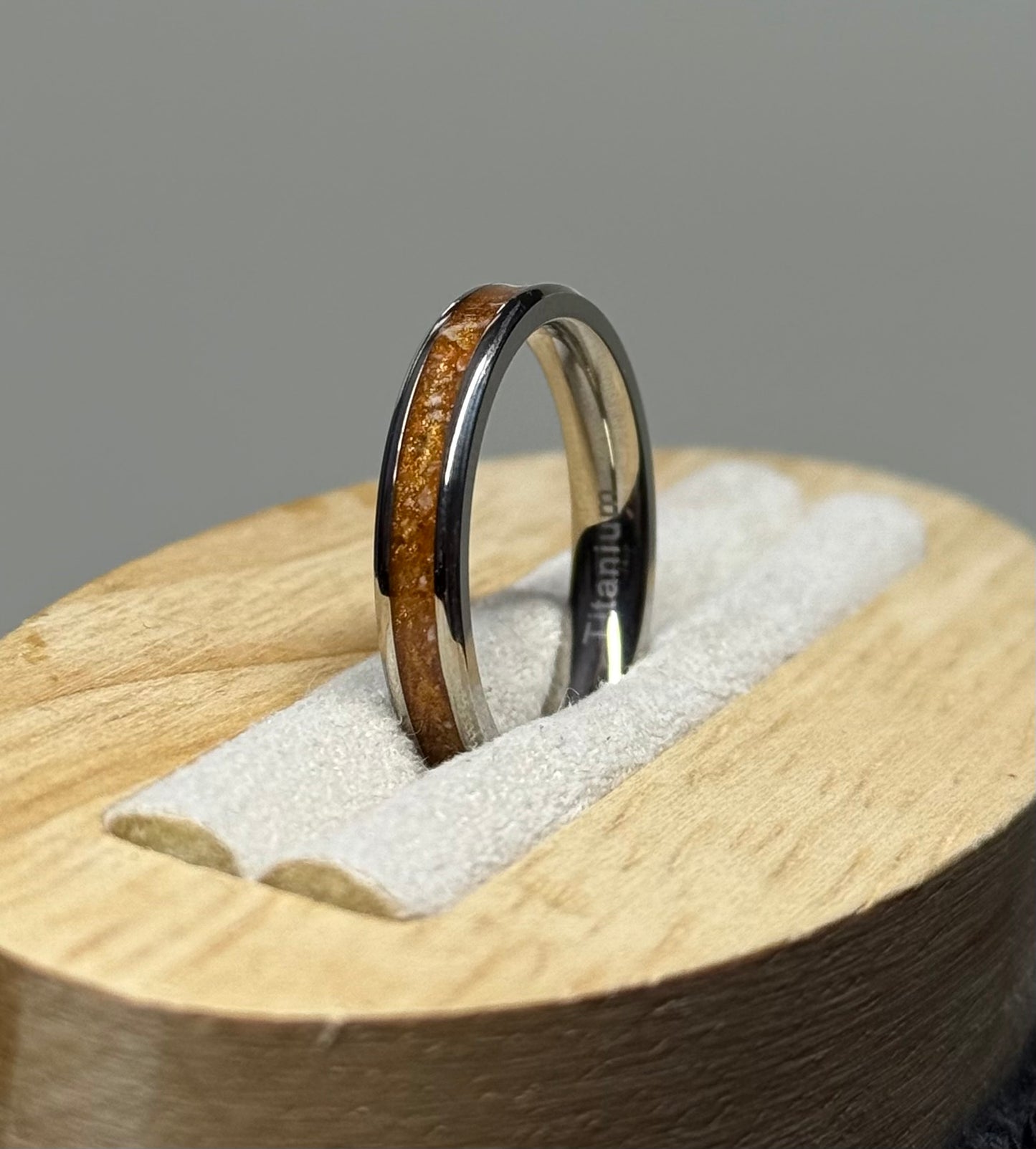 4mm Cremation Inlay Titanium Ring