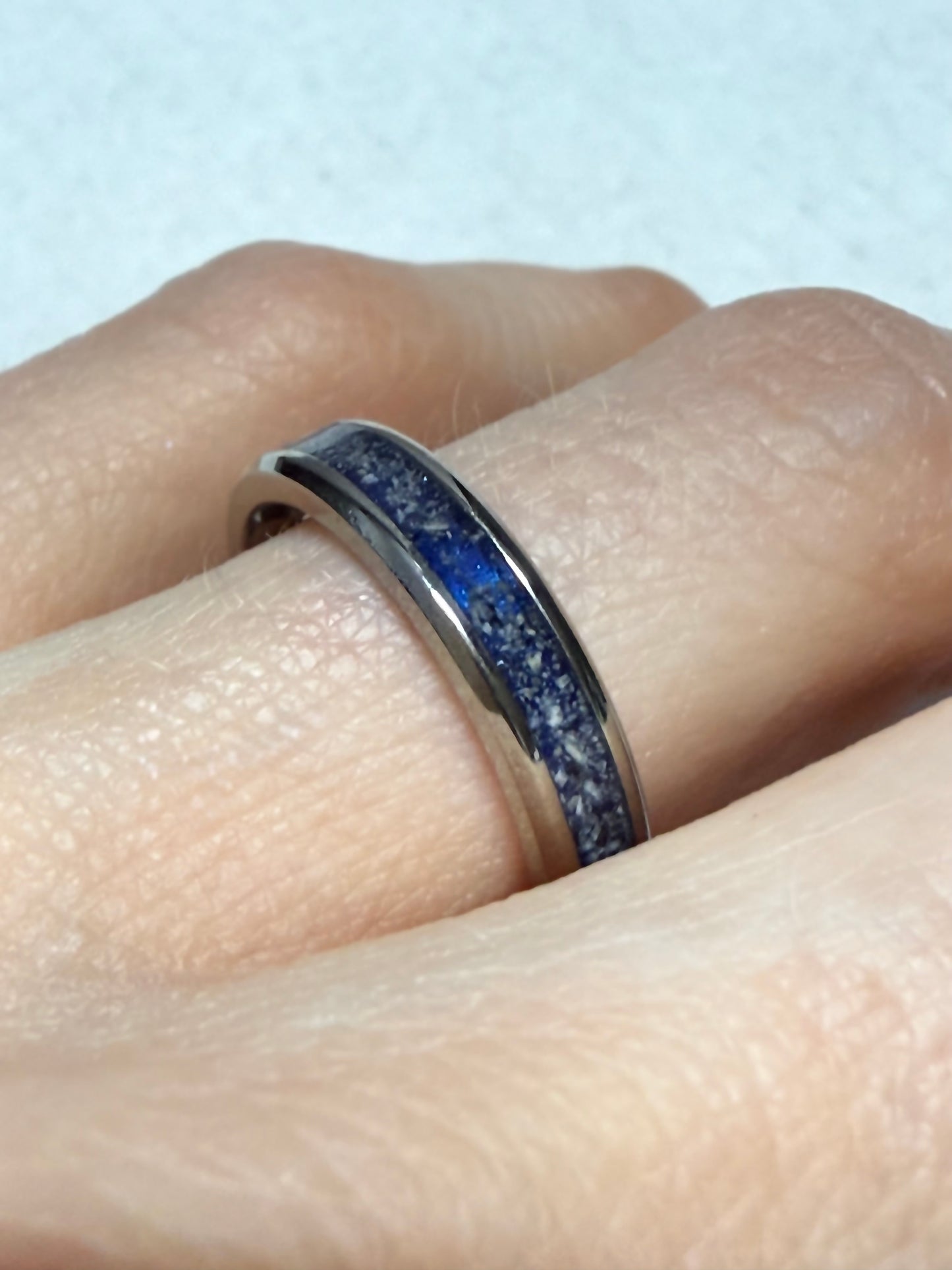 4mm Cremation Inlay Titanium Ring