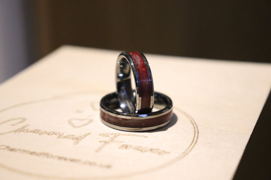 6mm wide Cremation Inlay Tungsten Carbide Ring