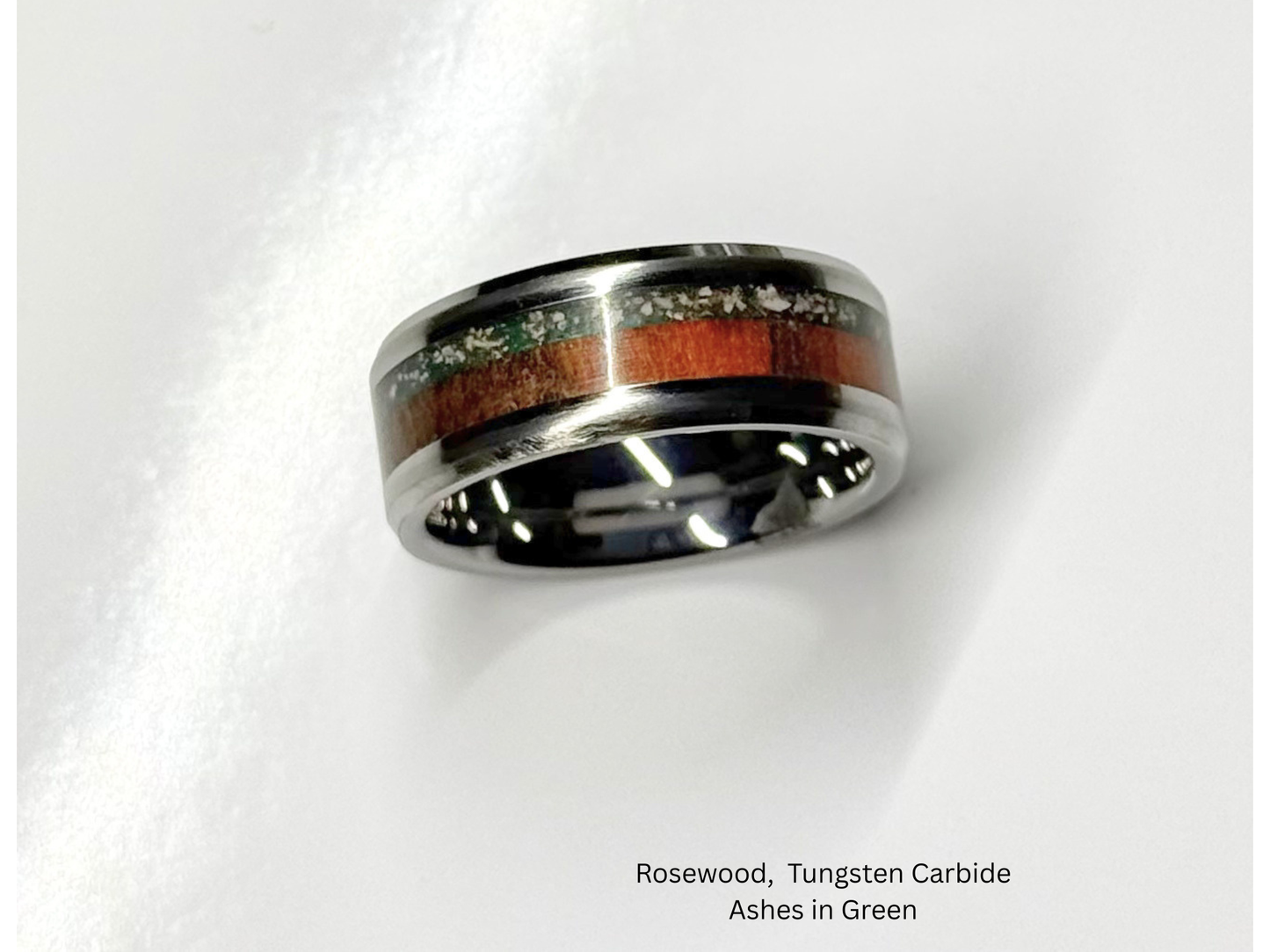 Rosewood Tungsten Carbide Memorial Ring