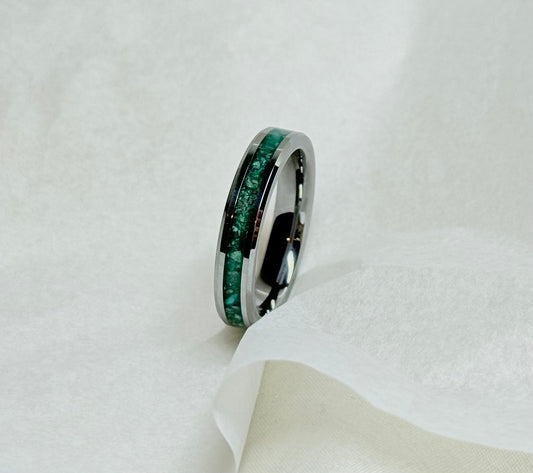 Thin Tungsten Carbide Cremation Inlay Ring