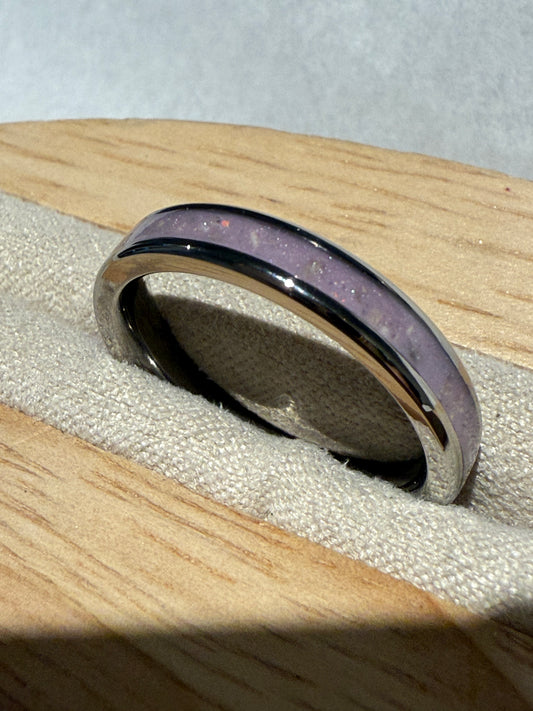Opal Cremation Inlay Tungsten Carbide Ring 4mm Ring
