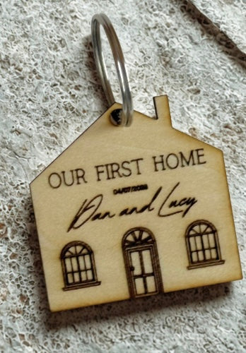 House warming personalised moving home keyrings