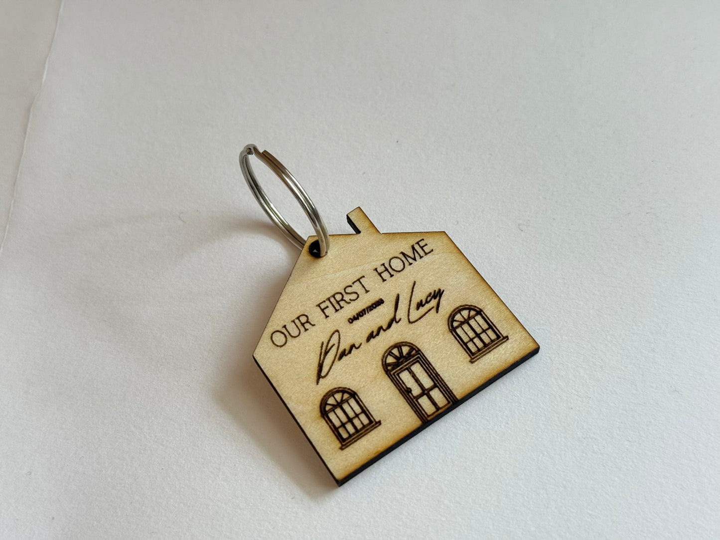 House warming personalised moving home keyrings