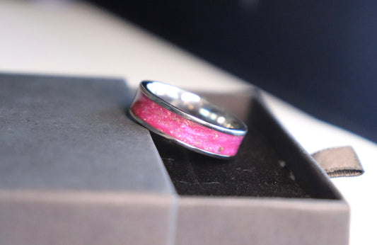 6mm Wide Cremation Inlay Stainless Steel ring