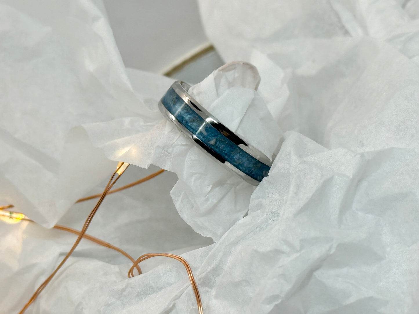 6mm wide Cremation Inlay Tungsten Carbide Ring